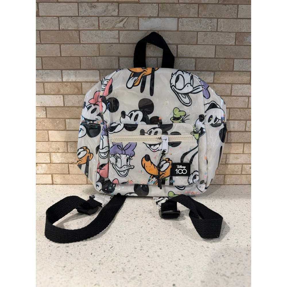 Disney 100 Clear Character Mini Backpack Mickey Minnie‎ Goofy Donald Daisy bag